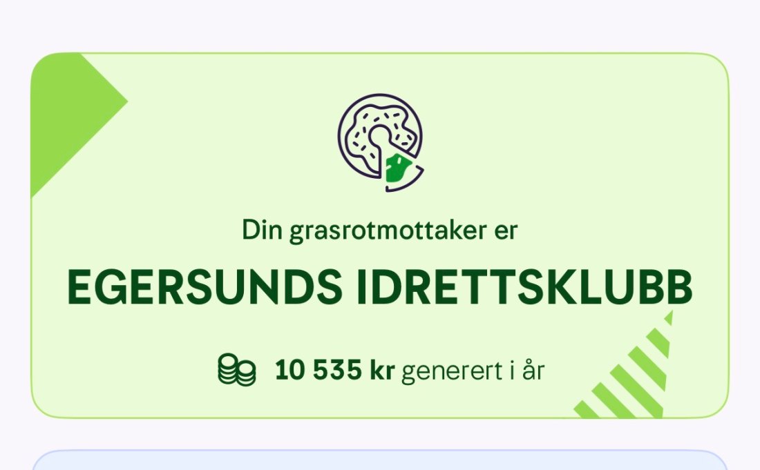 Slik ser det ut når du har blitt grasrotmottaker for EIK