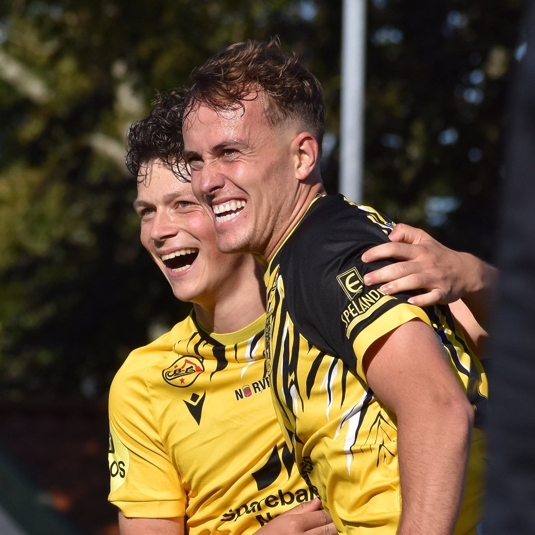 Får vi se mer av dette i dag? Martin Håheim-Elveseter og Scott Vatne jubler etter scoring mot Åsane i forrige hjemmekamp.