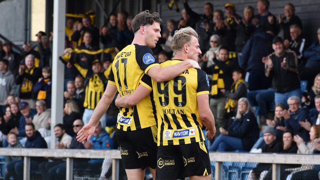 Ingvald Sandvik Halgunset og Joacim Holtan i forrige møte med Moss, hjemme i B&amp;G Parken i fjor sommer.